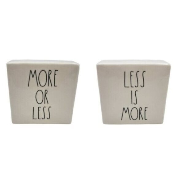 Rae Dunn Square Decor More or Less Less is More One Piece - Picture 2 of 12